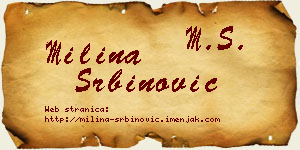 Milina Srbinović vizit kartica